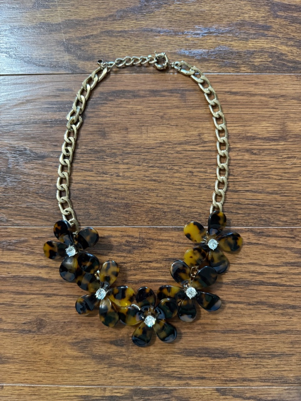 Tortoiseshell Floral Statement Necklace